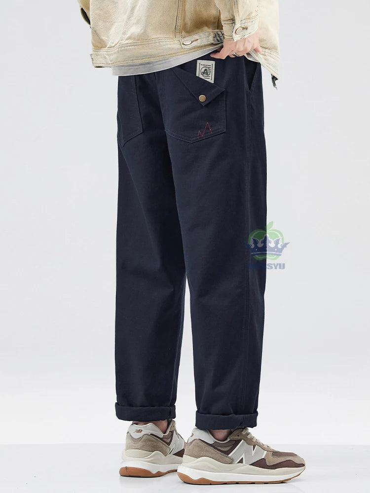High Quality Autumn Winter 100% Cotton Cargo Pants Men Thick Work Overalls Straight Joggers INS Y2K Casual Trousers Male Brand