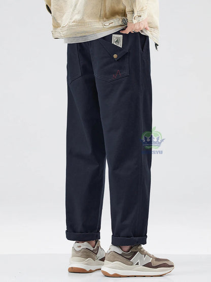 High Quality Autumn Winter 100% Cotton Cargo Pants Men Thick Work Overalls Straight Joggers INS Y2K Casual Trousers Male Brand