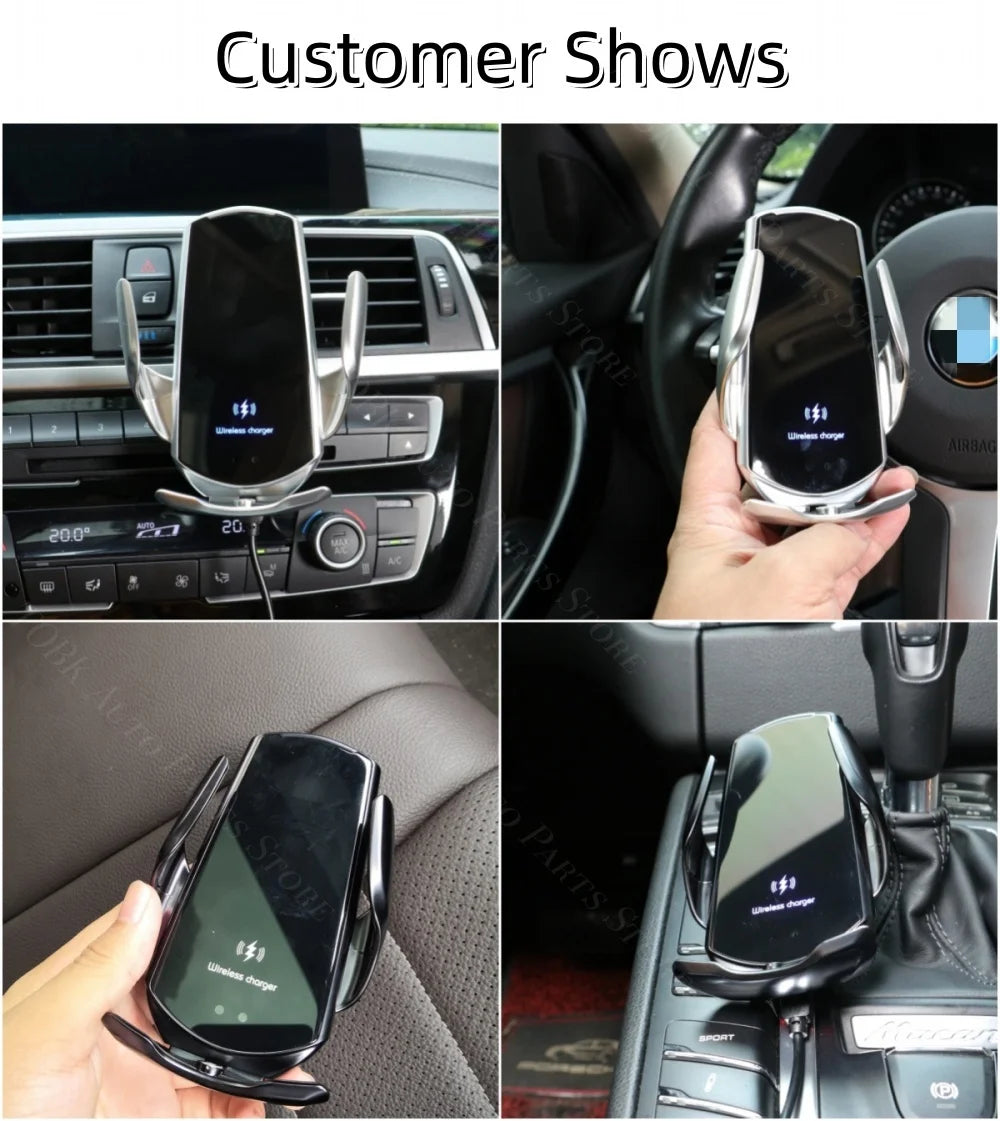 For Mercedes Benz CLA 200 2013-2019 Car Phone Holder 360 Rotatable Silicone Non-Slip 15W Wireless Charging Cars Accessories