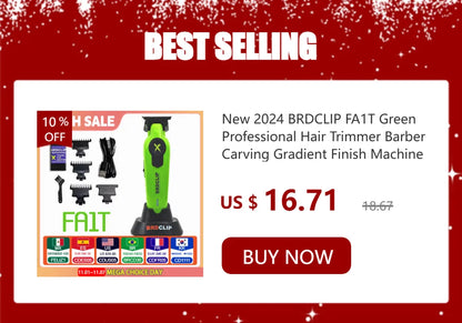 New 2026 BRDCLIP FA1T Green Professional Hair Trimmer Barber Carving Gradient Finish Machine Electric Clipper with Charger Stand