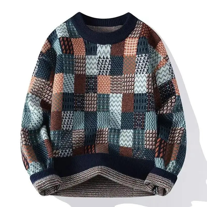 Hippie Grunge Pullovers Male Plus Big Size Thick Knitwear Long Sleeve Designer Casual Streetwear Loose Fit Men's Knit Sweater