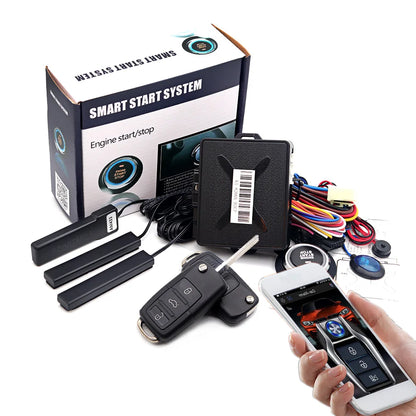 Universal Car alarm with remote starter Autostart system Start stop button system Car accessories Alarm automotive Smart lock