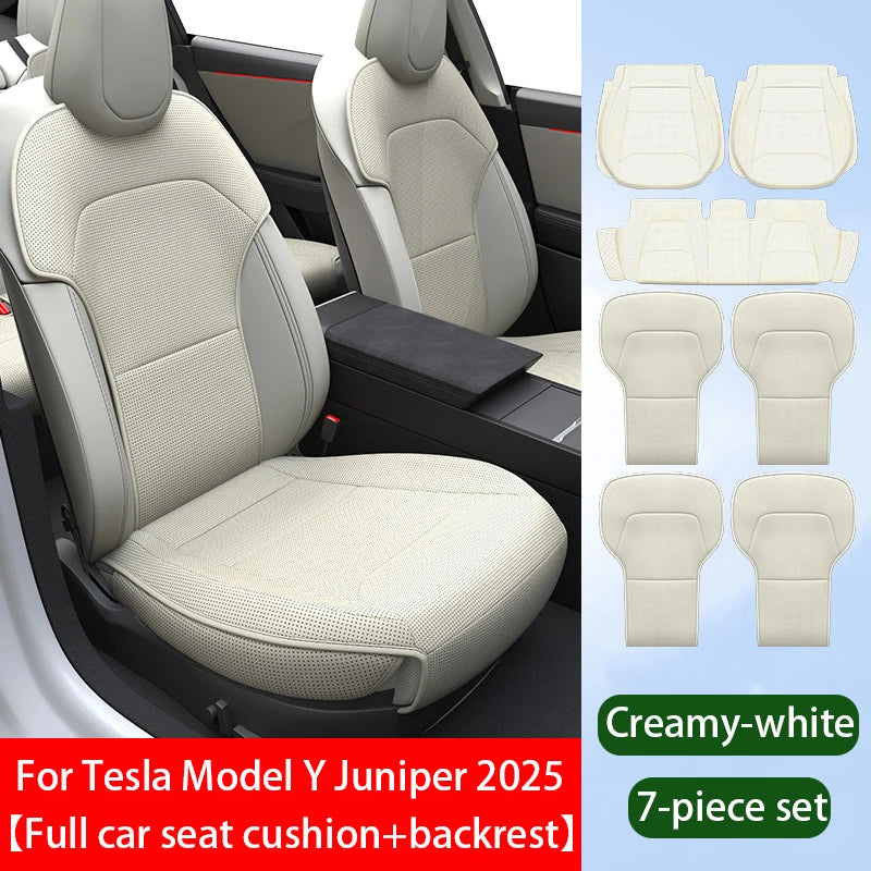 Car Seat Mats For Tesla Model Y L/ Y Juniper Breathable All Season Back Seat Pad Protector Covers Nappaleather Cushion Accessori