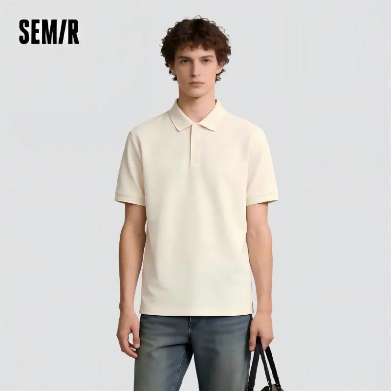 Semir Polo Shirt Men Moisture Wicking Solid Color Short Sleeve T-Shirt 2025 Summer New Slim Fit Top for Active Wear