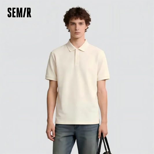 Semir Polo Shirt Men Moisture Wicking Solid Color Short Sleeve T-Shirt 2025 Summer New Slim Fit Top for Active Wear