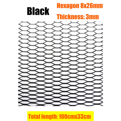 100x33cm Aluminium Racing Car Bumper Grille Grill Mesh Net Vent BlackTuning Universal Protector Caravan Camper Home Garden