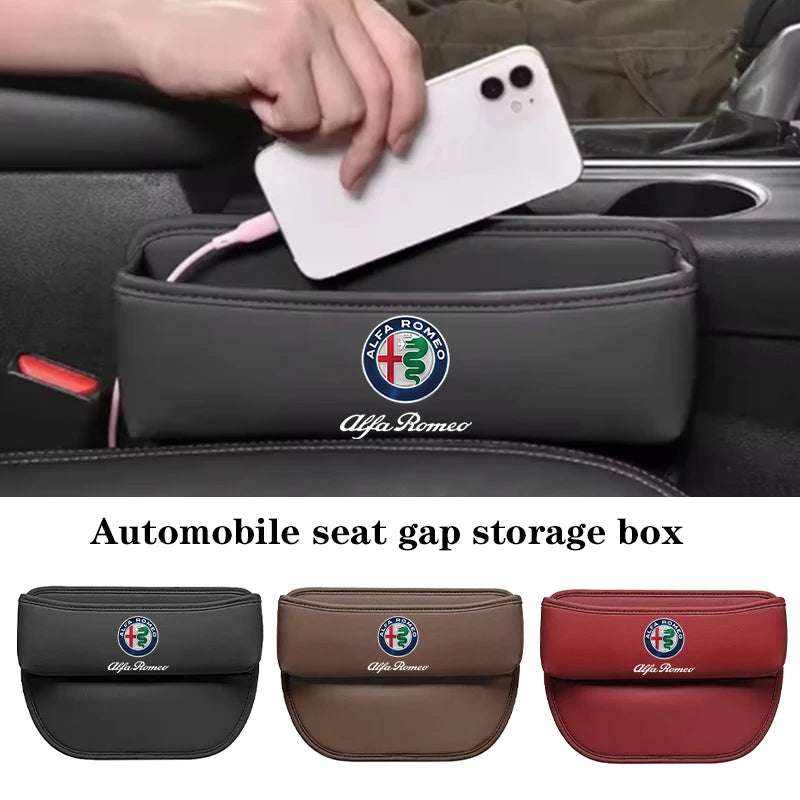Car Storage bag Leather Seat Gap Storage Box For Alfa Romeo STELVIO Giulia 159 Giulietta 147 Mito 156 MTO Sportiva Accessories