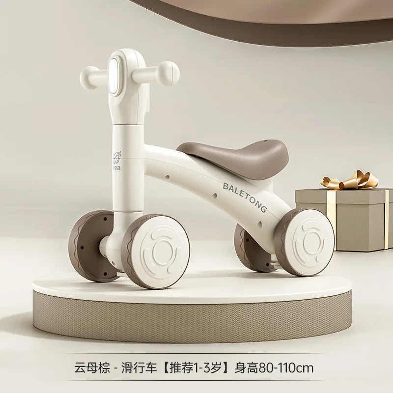 Children's Balance Bike 1-3 Year Old Children's 2-in-1 Sliding Bike Baby Learning Walking Four Wheel Baby Sliding Bike