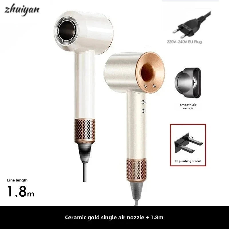 2026 Home Travel Professional Leafless Wall-mounted Hair Dryer Negative Ion with Air Collecting Scattering Nozzle Salon Tool