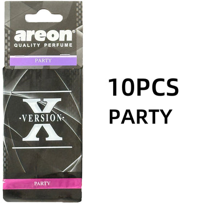 areon 5/20pcs PARTY Scent Car Air Freshener, Natural Tea-Scented Paper, Car-Mounted Hanging Type, Car Interior Accessories