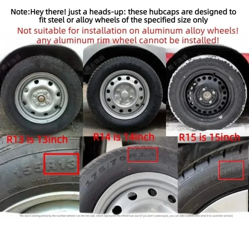 4PCS R16 Car Wheel Cover Hubcap Universal Auto Replacement Hub Caps Iron Steel Wheel Rim Cover 16 Inch Car Tire Accessory Hubcap