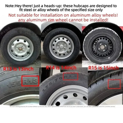 4PCS R16 Car Wheel Cover Hubcap Universal Auto Replacement Hub Caps Iron Steel Wheel Rim Cover 16 Inch Car Tire Accessory Hubcap