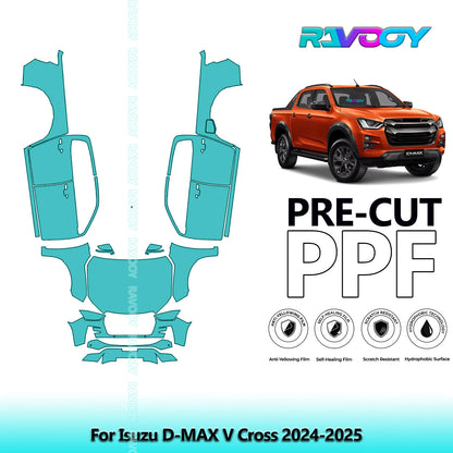 Car Front Kit+Doors+Roof Clear Bra Precut PPF Paint Protection Film For Isuzu D-MAX V Cross 2024-2026 8.5mil Self-Healing TPU