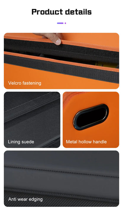 Portable Car Trunk Organizer Box Large Capacity Leather Foldable Storage Box Multifunctional Auto Organizer Bag Car Accessories