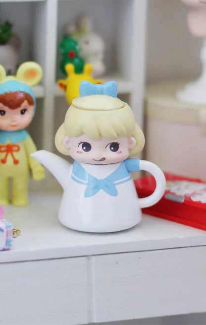 1/6 1/12 Doll House Model Furniture Accessories Cartoon Kettle and Cup Set Bjd Ob11 Gsc Blyth Soldier Lol Dollhouse Miniatures