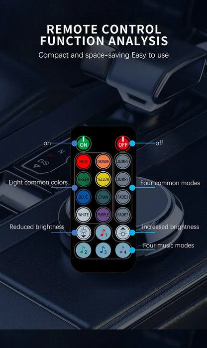 Car Environment Wire LED USB Flexible Neon Interior Lights Assembly RGB For Automotive Decoration Lighting 3M Hidden APP