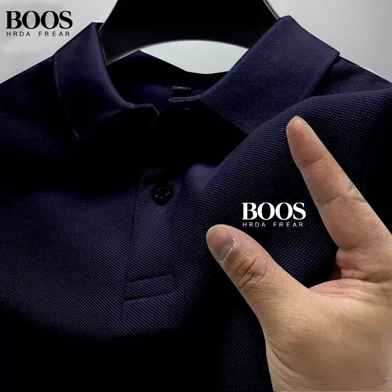 New Men's High-Quality Short-Sleeved Polo Shirt, Summer Fashion, Casual, Comfortable, Breathable Top