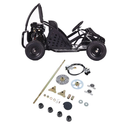 Go Kart Rear Axle Assembly 29in Axle Length Sturdy Chain Sprockets Disc Brake Calipers Kit for 50cc 70cc 90cc ATV Quads
