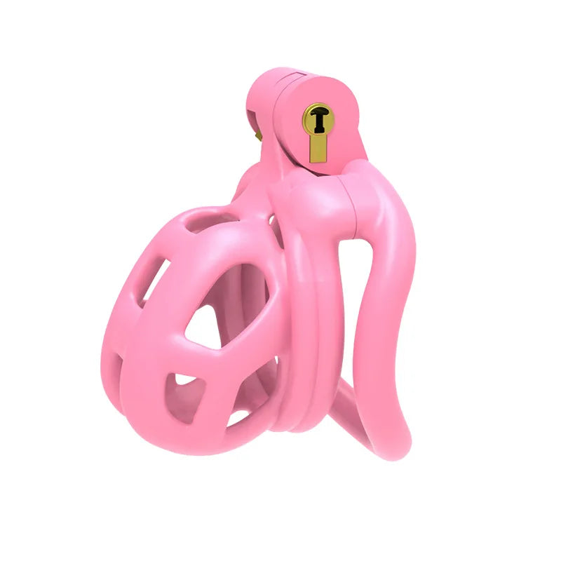 Male Penis Lock Chastity Cage with Lock and 4 Rings Resin Virginity for Men Breathable Cock Ring Penis Fetish Restrain Sexy Toys