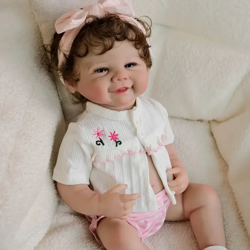 18 Inch Reborn Baby Dolls Full Body Vinyl Girl Doll in Outfit with Accessories, Gift for Girls Ages 3+, Pretend Play & Collectors