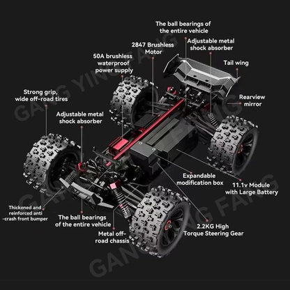 Boys 1/16 Scale High-Speed Racing Car 9522 Remote Control Toy with 50KM/H to 85KM/H Speed for Ages 12+ Years VS SG116MAX
