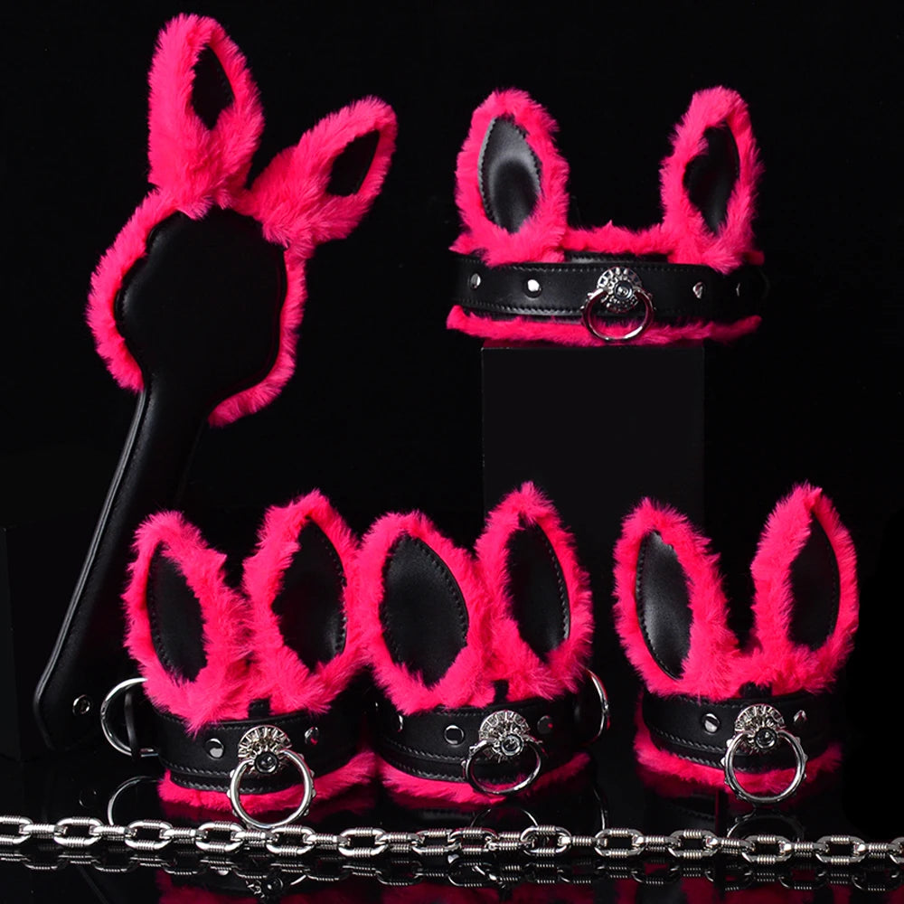 NNSX Microfiber Leather BDSM Paddle/Fluffy Handcuffs/Collar Bondage Sex games Erotic Toys Sex Toy for Men Women Couples