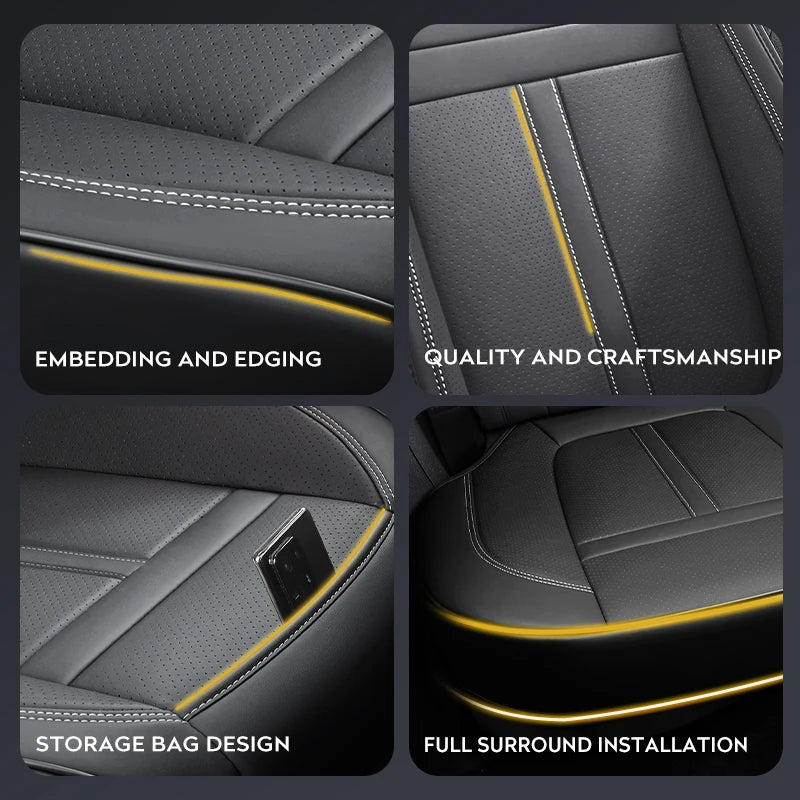Universal PU Leather Car Seat Cover Full Wrap Anti Slip Vehicle Chair Protector Mat Waterproof Sweatproof Auto Seat Cushion