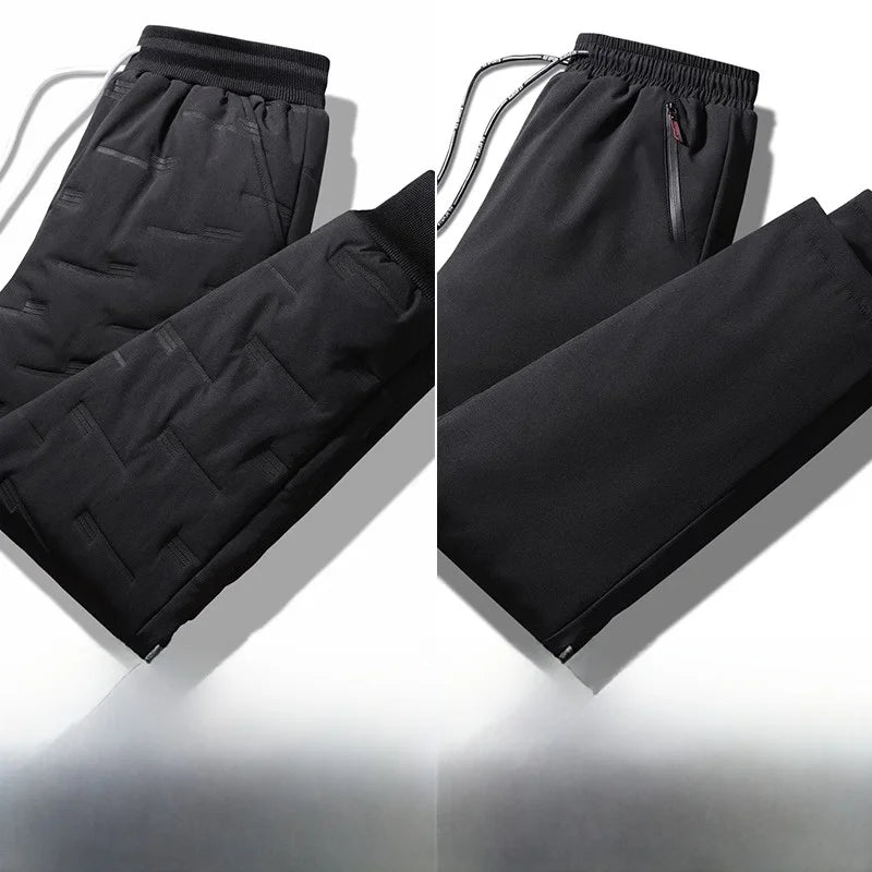 TUCANO Men's Thickened down Cotton Pants Outdoor Winter Sports Wearable Long Trousers Youth Casual Straight Leg Multi Pocket