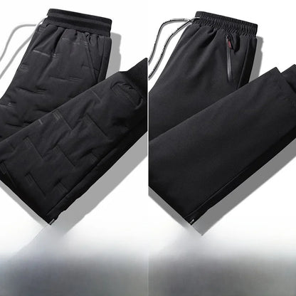 TUCANO Men's Thickened down Cotton Pants Outdoor Winter Sports Wearable Long Trousers Youth Casual Straight Leg Multi Pocket