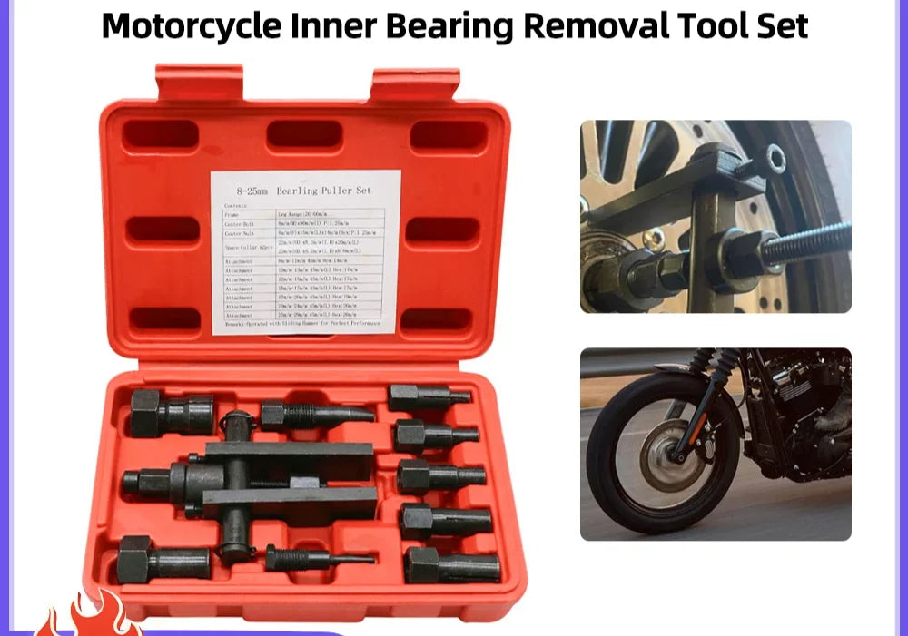 10Pcs 8-25MM Blind Internal Bearing Removal Tool Two Jaw Inner Insert Motorcycle Bearing Disassembly Tool Set