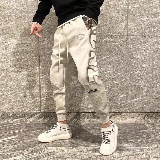Trousers Jogger Track Grey Print Man Sweat Pants Athletic Sport Men's Sweatpants New Items In Fashion Harajuku Korean Style Y2k
