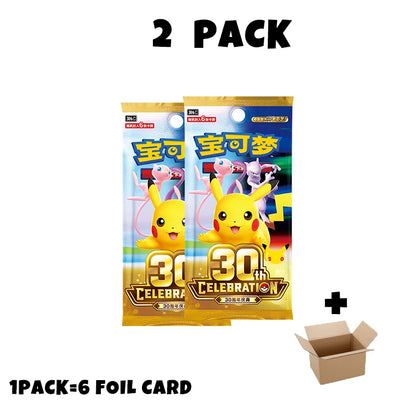 New Pokemon 30th Anniversary All Foil Cards Chinese Ver Booster Pack Special New PTCG Sealed FUR Pikachu Cards For Collection
