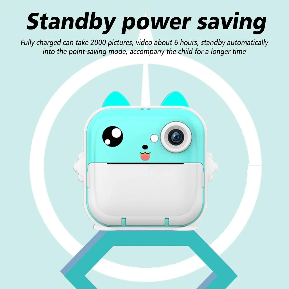 Children Instant Print Camera Kids Video Photography Digital Photo Camera Toy Mini Thermal Printer for Boy Girls Birthday Gift