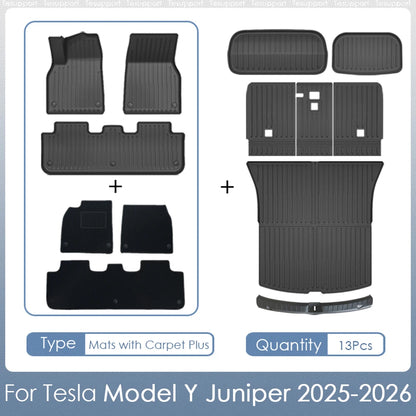 For Tesla Model Y Juniper 2026 Accessories TPE Floor Mats Cargo Liner Waterproof Trunk Mat for Tesla Model Y Juniper Accessories