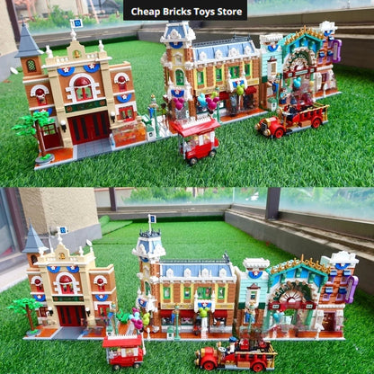 Bricks Building Blocks ICONIC LANDMARKS Dispaly Model Toys Birthday Gifts Cheapest Main Street USA Compatible 3899pcs for Adults