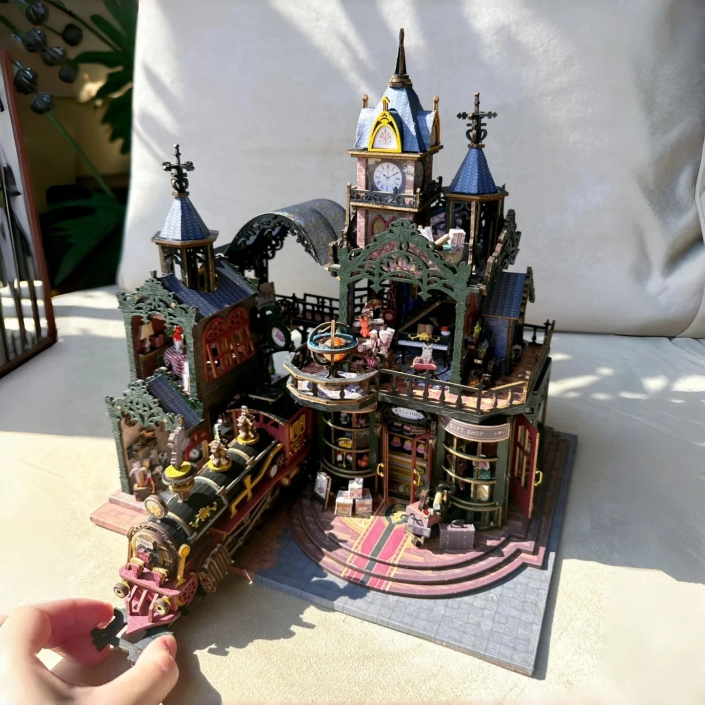 DIY Wooden Miniature Building Kits Rail-track Secluded City Doll Houses with Furniture Casa Magic Dollhouses for Friends Gifts