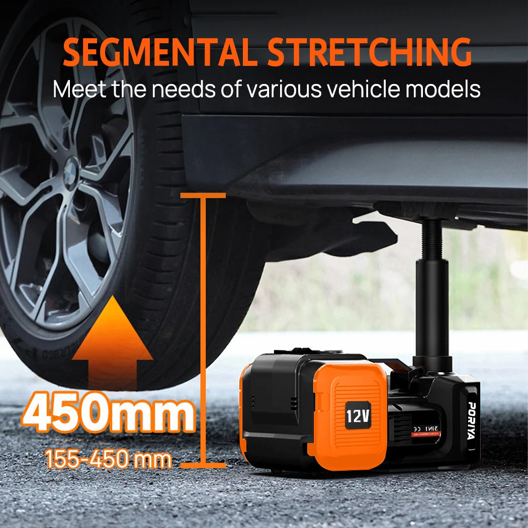 Electric Hydraulic Floor Jack 5 Ton Car 12V with Impact Wrench And Inflator Pump for Vehicle Repairing Tools