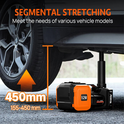 Electric Hydraulic Floor Jack 5 Ton Car 12V with Impact Wrench And Inflator Pump for Vehicle Repairing Tools