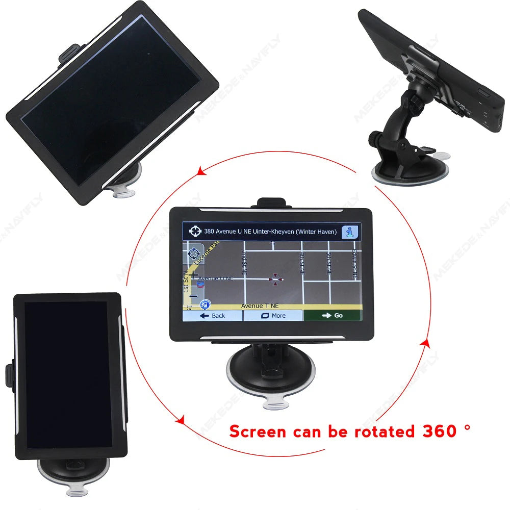 Car GPS Navigation 7 Inch Touch Screen Europe GPS Navigator Truck Sunshade Sat Nav Map GPS Navigators Support TF Music FM Video