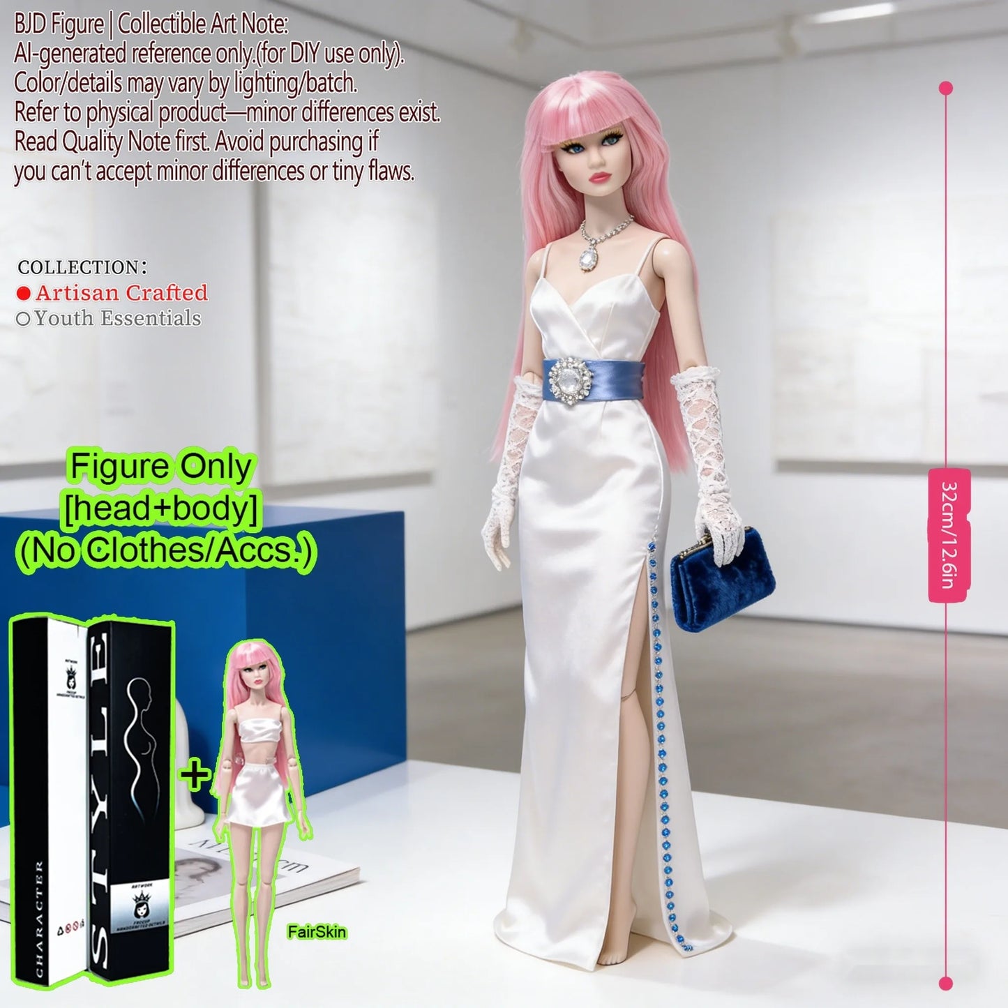 1/6 Scale Fashion BJD Doll 12 Joint Articulated Body Art Collection Doll For Home Decor