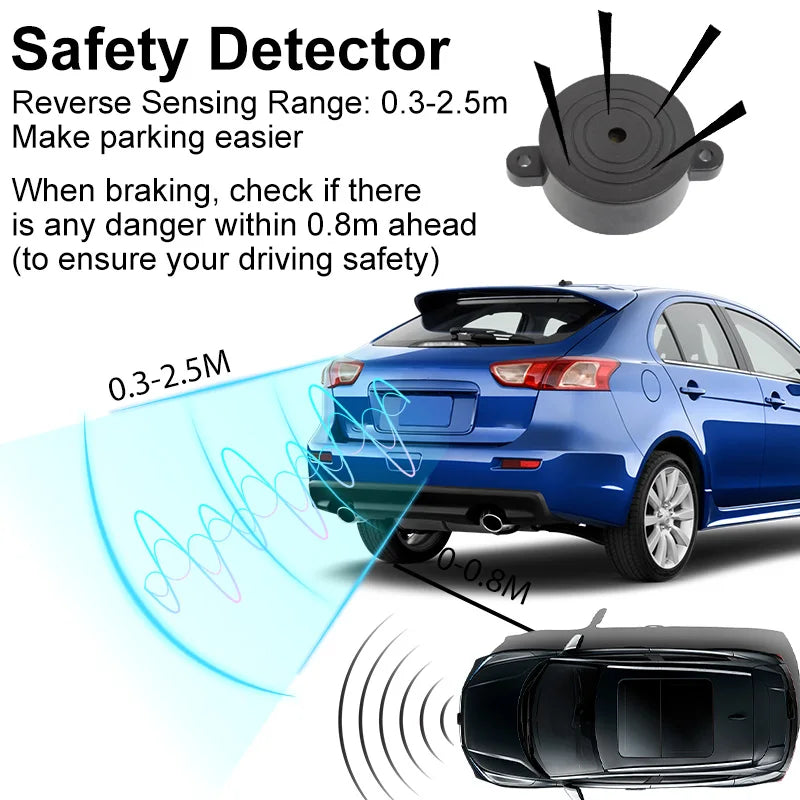 Universal 8 Sensor Parking Kit 22mm 12V Car Truck Buzzer Alarm Reverse Backup Radar Detection System