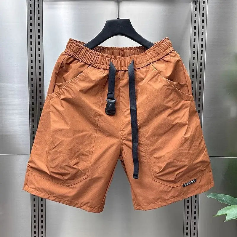2026 Summer Men White Cargo Shorts Loose Japanese Casual Sports Shorts Daily Outdoor Street Style Short Pants for Men Asian Size