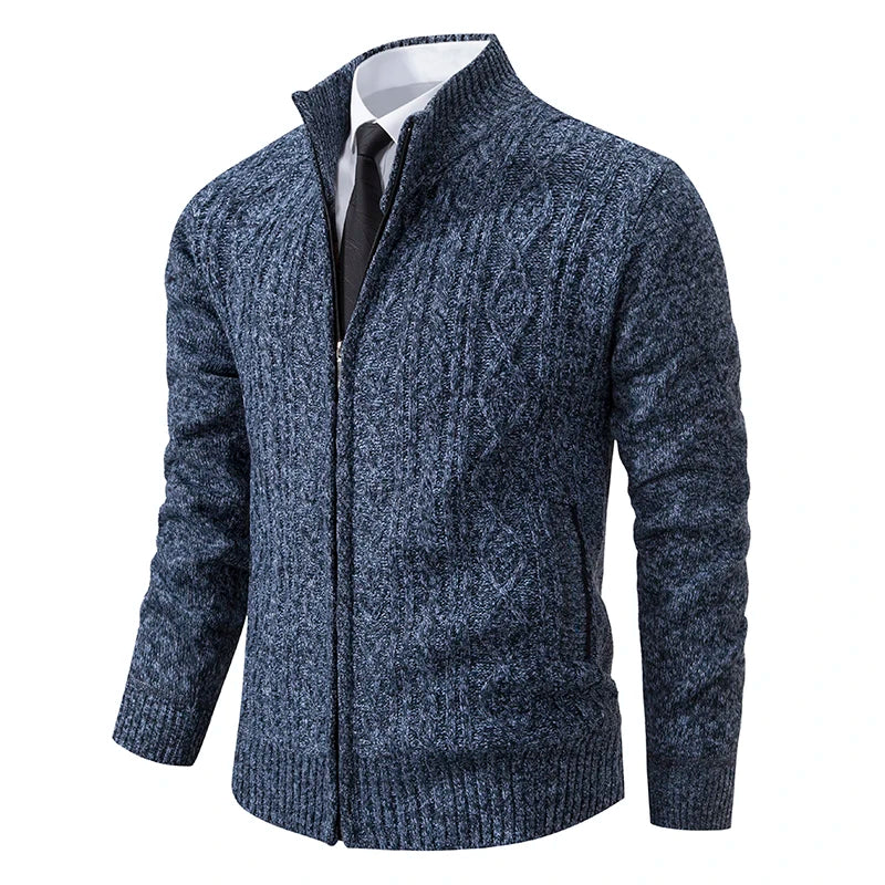 Winter Plus Velvet Sweaters Cardigan Thick High Collar Sweatshirt Men's Coat Knitted Jumper Brand Knitwear Hombre Clothing