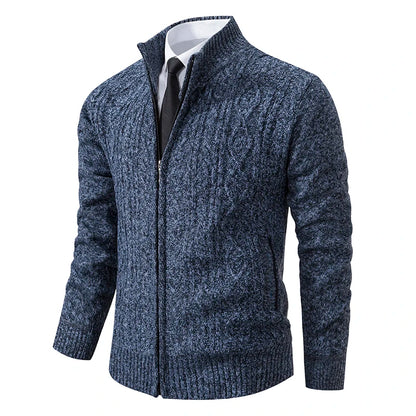 Winter Plus Velvet Sweaters Cardigan Thick High Collar Sweatshirt Men's Coat Knitted Jumper Brand Knitwear Hombre Clothing