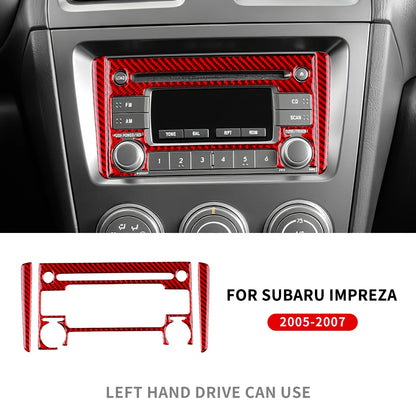 Real Soft Carbon Fiber Sticker For Subaru Impreza 2005 2006 2007 Gear Shift Panel Outlet Vent CD Frame Interior Accessories