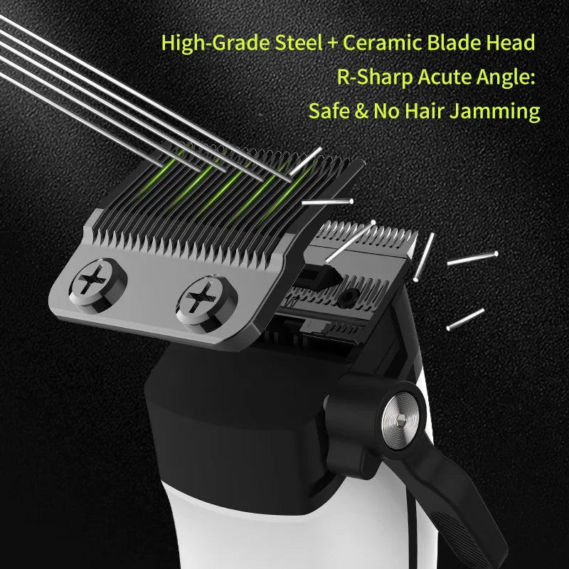 Komei Professional Hair Clipper F1 - Super Motor with External Brushless Trimmer, Men's Electric Shaver KM-1593