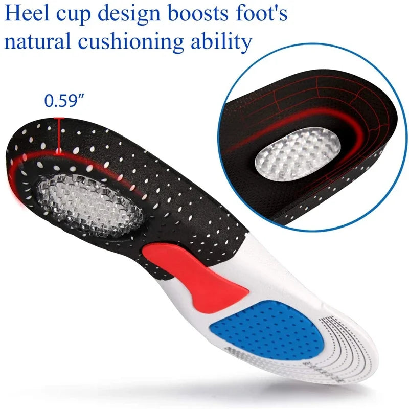 Orthopedic Insoles Memory Foam Cushion Gel Insole Silicone Arch Support Pads Sport Shoe Pad Soft Running Insert