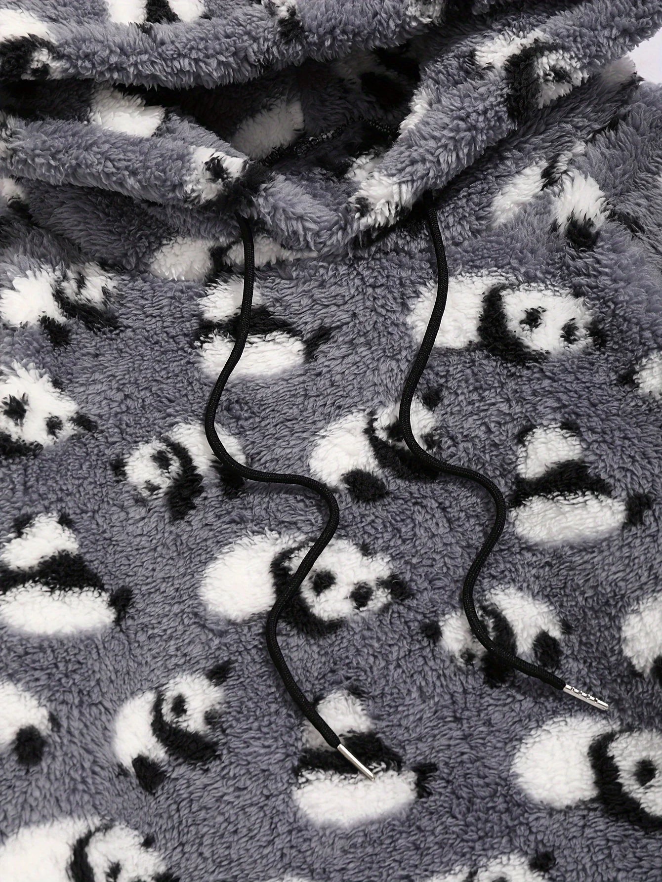 Lady Aztec Panda printed ultra-fine Austrian fleece hooded fashion sweater
