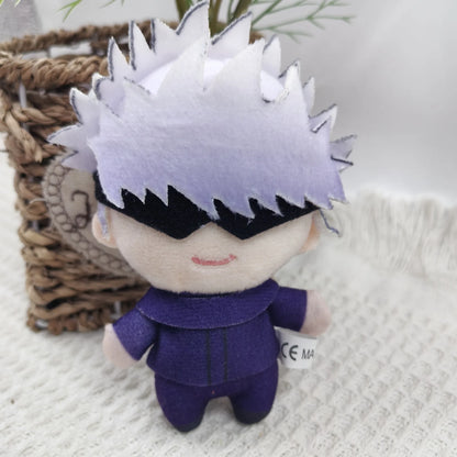 Jujutsu Kaisen Gojo Itadori Plush Keychain Anime Character Bag Charm Q-Style Stuffed Toy Pendant Gift for Boys Girls Collection