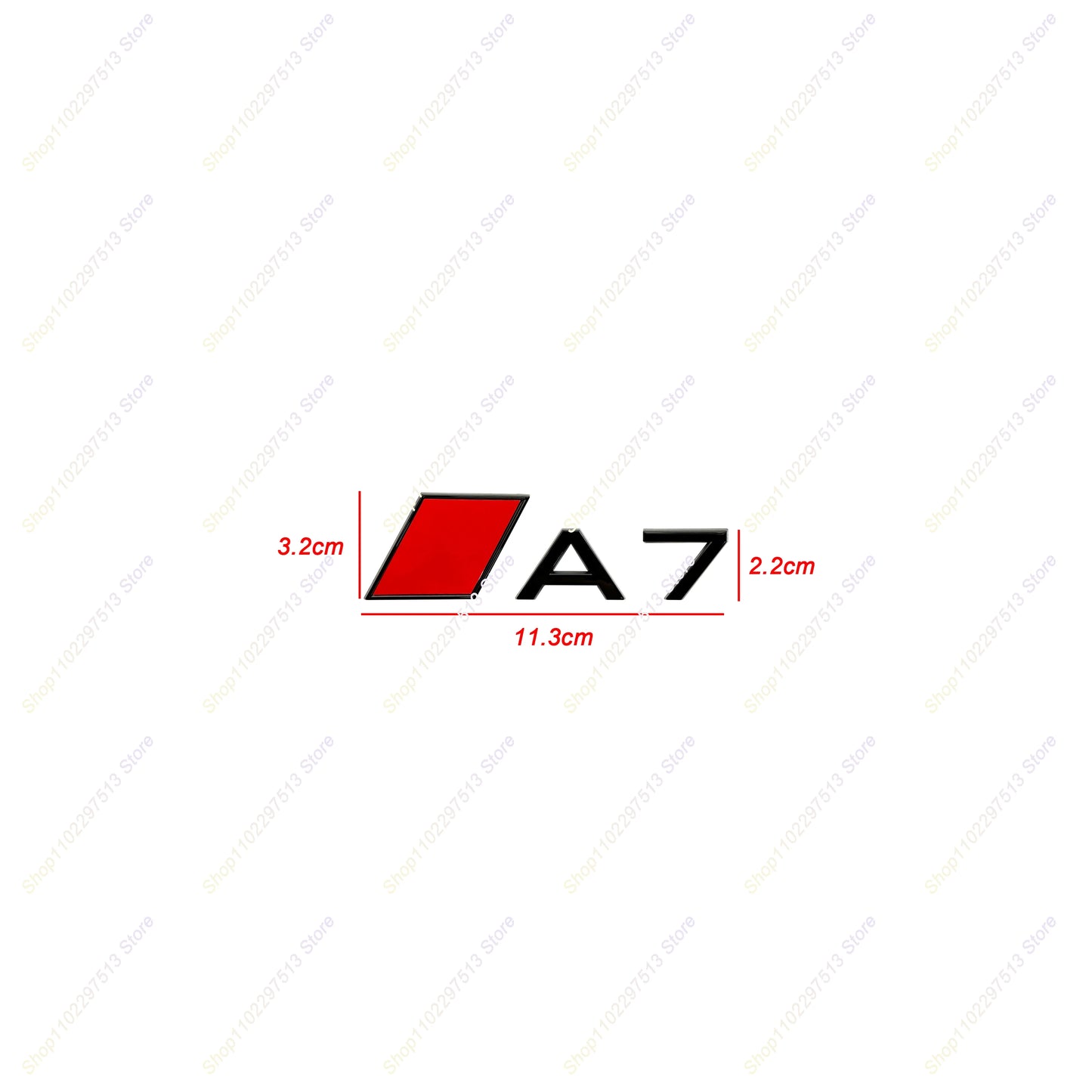 New Car Fender Badge Sticker Accessories 3D Stereoscopic Glossy Black Red Block Letters Emblem For A3 A4 A5 A6 A7 A8 Series